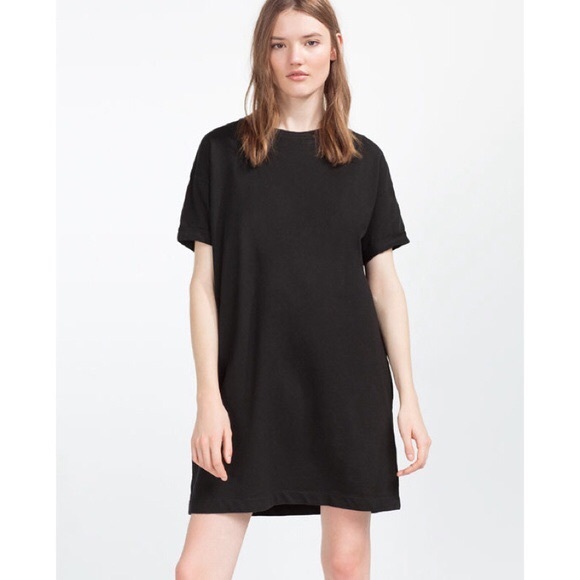 Zara Dresses | Zara Black Tshirt Dress 